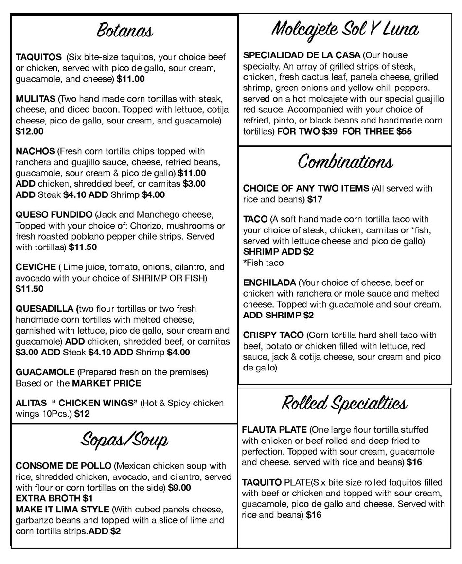 Sol y Luna - temp menu 2